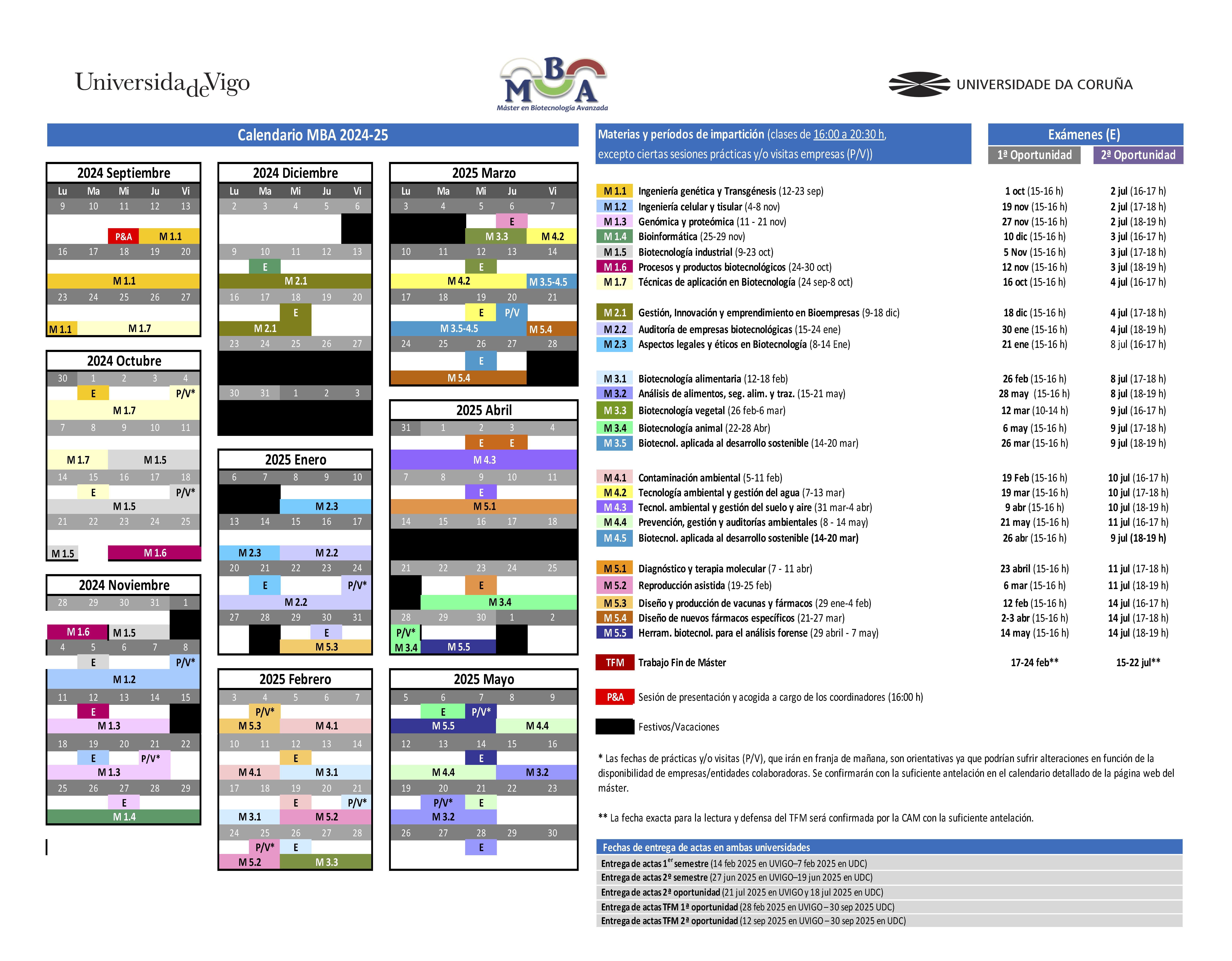 MBA Calendario Fechas Evaluacioon 2024 25